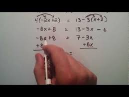 How To Solve First Degree Equations With Parentheses Intermediate Algebra Lesson 39 Math Tutorials Multiplication Math Centers Maths Exam