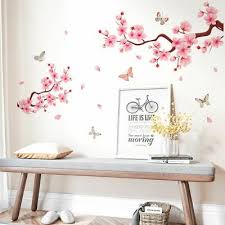 Beautiful Peach Flower Wall Sticker Vinyl Art Decals Room Home Store Decor Diy Fashion Home Garden Homedco In 2020 Diy Wall Decals Flower Wall Stickers Store Decor