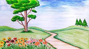 Dan berikut adalah 10 contoh dari gambar. Gambar Pemandangan Alam Yang Mudah Digambar Harian Nusantara