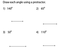 Drawing Angles Worksheets Find the missing angle in a triangle using addition and subtraction. drawing angles worksheets