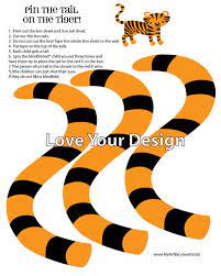 Game Pin The Tail On The Tiger Birthday Game Tiger Coloring Etsy Tiger Birthday Tiger Birthday Party Animal Party Theme
