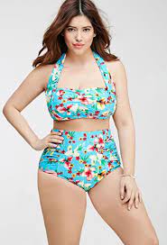 Tropical Print High Waisted Bikini Bottoms Women S Plus Size Swimwear Bikinis High Waisted Bikini Bottoms