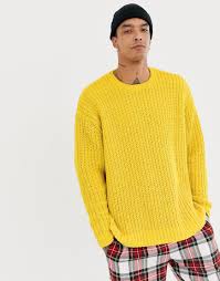 We believe in helping you find the product that is right for you. Asos Synthetic Knitted Oversized Chenille Sweater In Yellow For Men Lyst