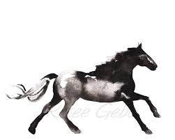 Black And White Horse Painting Horse Silhouette Printable Horse Digital Download Abstract Etsy In 2020 White Horse Painting Horse Silhouette Original Ink Painting
