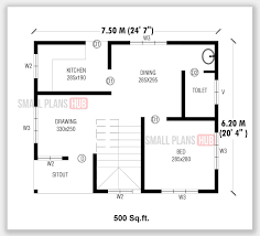 Four bedroom homes come in nearly any style, type and size. Single Bedroom House Plans With Staircase Under 500 Sq Ft For 120 Sq Yard Plots Small Plans Hub