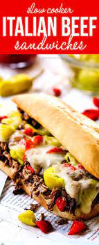 Crazy Juicy Tender Flavorful Crockpot Italian Beef Sandwiches Loaded With All Your Favori Italian Beef Crockpot Italian Beef Recipes Slow Cooker Italian Beef
