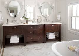 This bathroom had one big mirror and one sink in it, but there's plenty of space for a second sink and even more storage. Bathroom Vanities Remodel Layjao