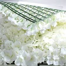 Artificial fake flower wall panel rose floral backgrounds wedding backdrop decor. Cream Hydrangea Flower Wall 40 X 60cm Party Delights