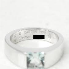 Cartier 18k White Gold Aquamarine Tank Ring Com1301 Tweedehands Juwelen