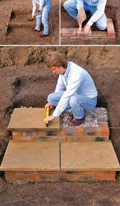 These circular steps featured in the spirit of stone, a 2017 book another idea is to place belgian blocks flat into the ground in alternating rectangles. Step By Step Diy Garden Steps Outdoor Stairs The Garden Glove
