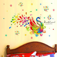 Unique peacock stickers featuring millions of original designs created and sold by independent artists. Colorful Peacock Wall Stickers Peacock Show Its Tail Wall Mural Poster Removable Living Room Bedroom Kids Room Hallway Decoration Art Decals From Magicforwall 6 03 Dhgate Com