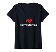 Amazon.com: Womens I love panty stuffing V-Neck T-Shirt : Clothing, Shoes &  Jewelry