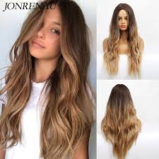 Because of varied color combination, reverse ombre is the choice of all women. Jonrenau Long Synthetic Natural Wave Brown To Golden Blonde Ombre Hair Wig Daily Wear Wigs For White Black Women Synthetic None Lace Wigs Aliexpress