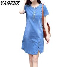 Korean Denim Dress For Women 2019 New Summer Casual Jeans Dress With Button Pocket Sexy Denim Mini Dress Plus Size 3xl A1425