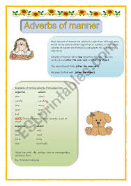 Adverbs of manner irregular forms. Adverbs Of Manner 4 Pages Esl Worksheet By Leva