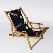Memphis Pattern 19 Party 80s Retro Sling Chair By Graphicwavedesign One Size Sling Chair Memphis Furniture Memphis Pattern