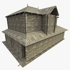 Ancient Log House 3d Model Max C4d Obj 3ds Fbx Lwo Stl 3dexport Com By Monogroup Log Homes House 3d Model Historic Homes