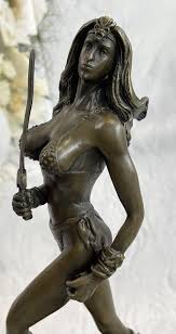 Sold at Auction: Aldo Vitaleh Bronze Sexy Nude Amazon Warrior Deco