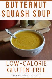 Savory Butternut Squash Soup Reese Woods Fitness In 2020 Healthy Butternut Squash Squash Soup Low Calorie Pumpkin