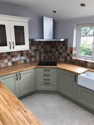 Maple worktops have a fine handsome grain which gives them a uniform appearance. Two Tone Painted Ash Shaker Kitchen European Oak Worktops Precision Kitchens
