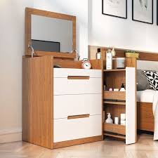 Modern Dressing Table With Mirror Multifunctional Makeup Vanity Set Drawers Stool Included In 2020 Dressing Table Mirror Modern Vanity Table Vanity Decor