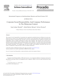 Corporate social responsibility in malaysia made compulsory. Pdf Corporate Social Responsibility And Company Performance In The Malaysian Context