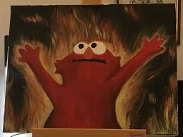 Meme Elmo Painting Funny Paintings Painting Memes Cute Canvas Paintings