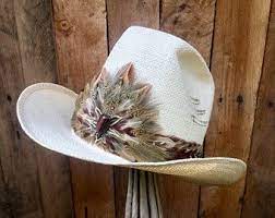 Feather Hat Band With Crown Pheasant Wing And Tail Feathers In Brown Gray And Green Feather Band Feather Hat Cowboy Hats