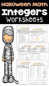 Halloween Integers Worksheets For Centers Integers Worksheet Math Activities Integers