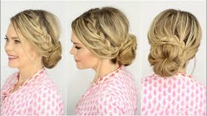 This french braid with messy bun looks gorgeous and chic. French Lace Braid Updo Prom Hairstyle Missy Sue Youtube