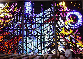 In The Abstract Modern Style From The Catholic Church In Meiningen Germany Modern Stained Glass Stained Glass Stained Glass Windows