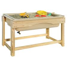 Wood Designs 27 X 25 Solid Wood Rectangular Natural Play Sand And Water Table With Cover In 2020 Sand And Water Table Sand And Water Wood Design