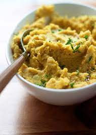Turmeric Mashed Potatoes Recipe A Vegan Mashed Potato Recipe Flavored With Turmeric Cumin And Garli Vegan Potato Recipes Vegan Mashed Potatoes Vegan Potato