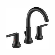 Bathroom sinks see a lot; Delta Trinsic 8 In Widespread 2 Handle Bathroom Faucet With Metal Drain Assembly In Matte Black 3559 Blmpu Dst The Home Depot Widespread Bathroom Faucet Sink Faucets Bathroom Faucets
