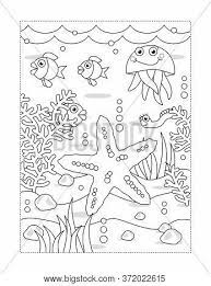 Use the download button to view the full image of underwater scene coloring pages. Coloring Page Cartoon Vector Photo Free Trial Bigstock