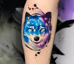 Beautiful watercolor wolf with pinks and baby blue and teals. Wolf Tattoo By Pablo Ortiz Tattoo Photo 29996
