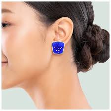 Knut Andreas Rasmussen Vintage Norway Blue Guilloche Enamel Earrings SOLD  at Ruby Lane