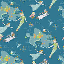 Disney Classics Peter Pan Neverland Island Tinkerbell Wendy John Michael Flight Cotton Fabric By Camelot Fabrics Our Fa Woodland Fabric Disney Fabric Disney