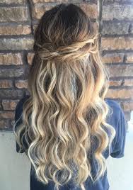 Half Up Half Down 55 Half Up Half Down Style Pulled Back With Two Pulled Out Braids And Waves Starts At 55 Braids Hair Styles Down Hairstyles Hairstyle