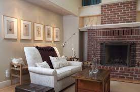 One of the main reasons why people like to stain or paint the mortar on the brick fireplace is to match it with the rest of the wall. The Best Paint Colours To Update A Brick Fireplace Kylie M Interiors Brick Living Room Red Brick Fireplaces Paint Colors For Living Room