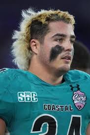 Coastal Carolina Chanticleers running back Brayden Bennett (1) celebrates  with running back Reese White (2) after scoring a touchdown against  Northern Illinois Huskies during the first half of the 2021 Cure Bowl