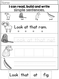 Simple Sentences Read Trace Build And Write Simple Sentences Reading Cvc Words Cvc Words Kindergarten