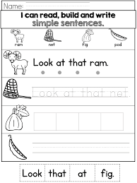 The words for the above worksheet are jam, bot, jet, top, tub, dig, tub, and bag. Sight Words And Cvc Sentences Worksheets Google Slides Simple Sentences Simple Sentences Cvc Words Kindergarten Sentences