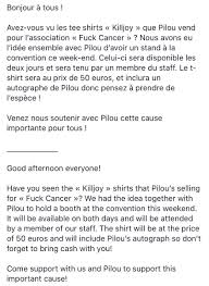 Un poste pour ceux qui aiment le commerce et les gens. Pilou Asbaek On Twitter I M Not Coming Empty Handed I Ll Be Bringing A Few Tee Shirts To Support Fu K Cancer And I Ll Be Signing The Ones Who Ll Be Bought At The Convention
