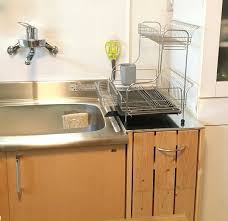シンク横にスペースがある方必見 水切りかごが置けるスライド式収納 シンク キッチン 水切り インテリア 収納