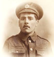 Who is this mystery First World War soldier? A large framed portrait of him  is in our archives at The Manx Aviation and Military Museum. He was in the  Middlesex Regiment and