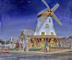 Imágenes Arte Pinturas: Cuadros de Paisajes con Molinos de Viento, Oleos de  Don Langeneckert, 1927 U.S.A