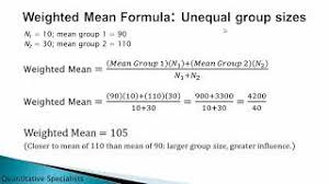 If we compute the mean the usual way, we would have to add up all 100 separate values and then divide by 100, since there are 100 data values reported. How To Calculate The Weighted Mean Weighted Average Overall Mean Youtube