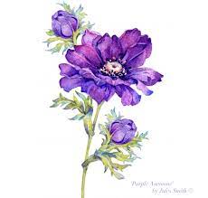Watercolour Purple Anemone Limited Edition Reproduction Etsy Watercolor Flower Prints Flower Prints Art Watercolor Flowers Paintings