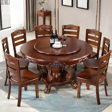 Anchor the dining room in an effortless style with this essential table, perfect for weekday meals and family gatherings alike. Solid Wood Dining Table With Turntable Round Dining Table Chinese Style Large Round Table Dining Table And Chair Combination Dining Tables Aliexpress